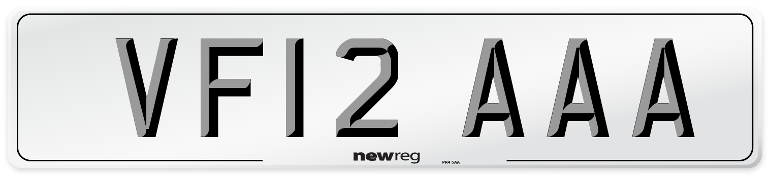 VF12 AAA Number Plate from New Reg